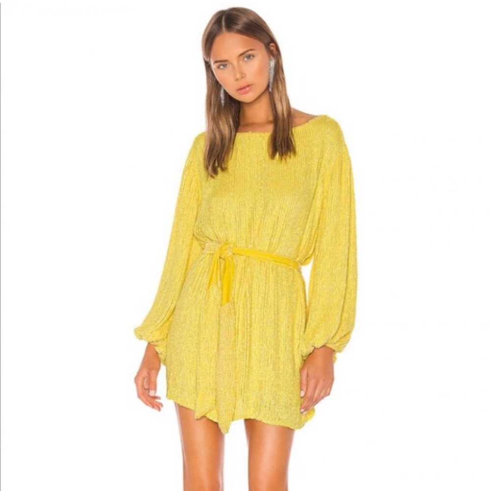 Yellow retrofete grace dress size small worn once